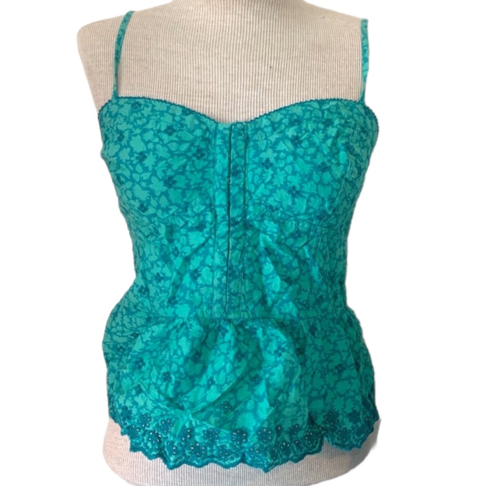 American Eagle Eyelet Printed Corset Small Petite
